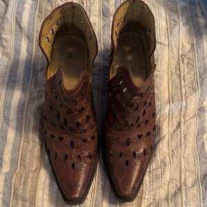 Ariat Dark Brown Leather Cutout Shoes
